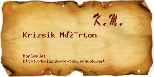 Krizsik Márton névjegykártya