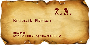Krizsik Márton névjegykártya